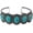 Turquoise Blue 5 Howlite Stone, variant on Women's Country Chic Western Style Burnished Tone Conchos Open Cuff Bracelet, 7"