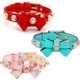 thumbnail image 4 of Collar con pajarita para perro y gato de alta calidad, collar de moda con cristales brillantes y diamantes de imitación, collar de cuero genuino hecho a mano para mascotas, 4 of 5