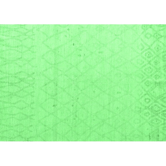 Ahgly Company Indoor Rectangle Solid Emerald Green Modern Area Rugs, 7' x 10'