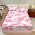 thumbnail image 3 of Pzuqiu Pink Camo 3 Piece Bed Sheet Set for Women Breathable Microfiber,Soft Comfort Surface,3 Pieces Bed Sheets Set with 2 Pillowcases,Perfect for Bedroom,Nursery,Holiday Home Full, 3 of 7