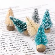 12pcs Mini Christmas Tree Decorations Set, Small Cedar Desktop Ornaments for Holiday Tabletop and Home Festive Decor