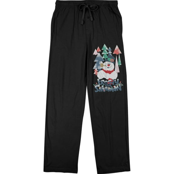 Frosty the Snowman Classic Character Men's Black Graphic Sweats-3XL