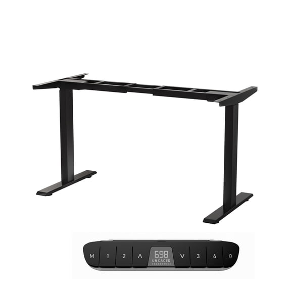 Rise Up 2-stage Dual Motor Electric Standing Desk Frame with 4 Memory Presets, Black, Desktop Not Included