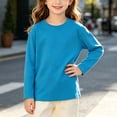 thumbnail image 3 of HAOTAGS Girls Long-Sleeve Crewneck Tops Soft, Breathable & Relaxed-Fit Everyday Tees Sky Blue Size 10, 3 of 9