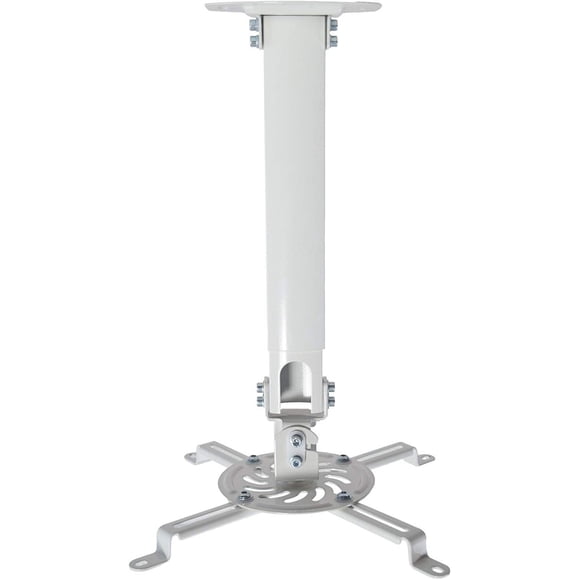 Duramex Projector Mount - Universal Ceiling Bracket LCD DLP Tilt 360° Swivel (White telescope)