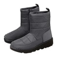 thumbnail image 2 of AUDeals Women Winter Boots, Waterproof Snow Booties, Mid Calf Faux Fur Lined Shoes with Zipper (Grey, 6), 2 of 9