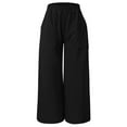 thumbnail image 2 of AWXNJUX Trousers Pants for Women Women's Spring Summer Fashionable Cotton Linen Baggy Wide Legged Pocket Casual Pants Trousers Pant Women Womens Pants Casual Palazzo Pants (Black,XL), 2 of 5