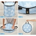 thumbnail image 4 of 50L Extra Large Popup Hamper Collapsible Laundry Basket With Zippered Lid 15.7x18.5in Snowflakes, 4 of 7
