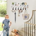 thumbnail image 4 of Coat Rack Wall Mount with Shelf, 27.5" Entryway Wall Hanging Shelf, Coat and Key Hanger with 10 Dual Hooks, Mail Organizer and Key Holder Hat Rack for Wall, Wood Coat Hooks with Storage, 4 of 14