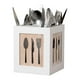thumbnail image 1 of Porta cubiertos, porta utensilios con organizador de cubiertos para cucharas, cuchillos y tenedores, organizador de exhibición de cubiertos para mesa de comedor de cocina, acero inoxidable con base, 1 of 5