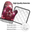 thumbnail image 4 of Xecao Surreal Pink Headphones Pattern Oven Mitts and Pot Holders Sets Heat Resistant Silicone Oven Mittens Extra Thicken Long Kitchen Cotton Oven Glove for Cooking, 4 of 7