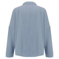 thumbnail image 6 of Daolelai Classic Pleated Textured Single Lapel Shirt for Women, 6 of 7