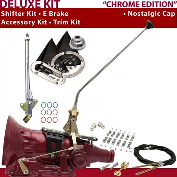 American Shifter C4 Shifter Kit Chrome 23 in. E Brake Cable Clamp Clevis Trim Kit for DC17C