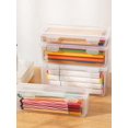 thumbnail image 5 of 1pc Clear Pencil Box, Modern PP Multipurpose Supply Box For Kids Boys School Classroom, 5 of 5