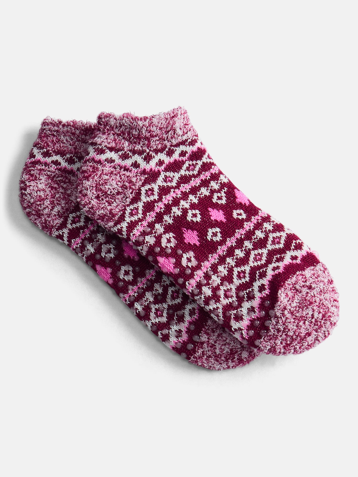 Joyspun Women's Double Layer Low Cut Lounge Socks, 3 Pack, Shoe Sizes 4-10