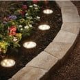 thumbnail image 6 of Mainstays Solar Powered Stainless Steel LED Landscape Disc Lights, 12 Lumens (4 Count), 6 of 11
