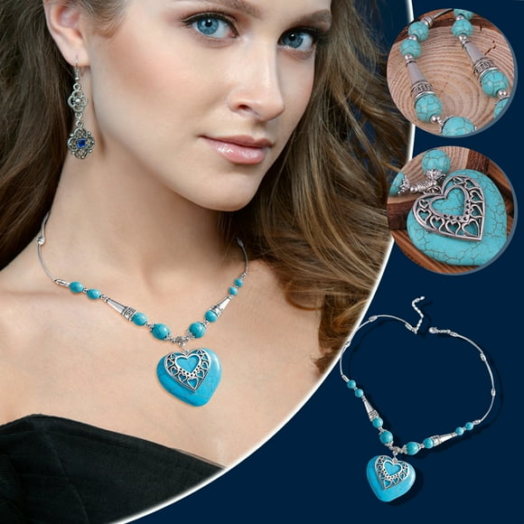 FcBaudy Necklace for Women, Jewelry for Women, Women's Jewelry Ethnic Sunflower Turquoise Necklace Jewelry Jewelry Ladies And Girls Exquisite Gifts necklace necklace