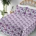 thumbnail image 3 of Ambesonne Ethnic Fitted & Flat Sheet with Shams 4 Pcs Set, Splash Paints Hippie Boho, King, Purple Eggplant, 3 of 5