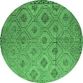 thumbnail image 1 of Ahgly Company Indoor Round Southwestern Emerald Green Country Area Rugs, 5' Round, 1 of 4