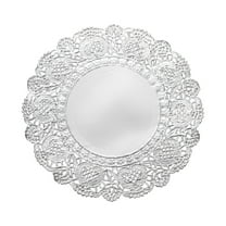 Uxcell 50 Pcs Paper Doilies 4.3 Inch Round Lace Decorative Placemats Disposable Papers for Food Parties, Silver