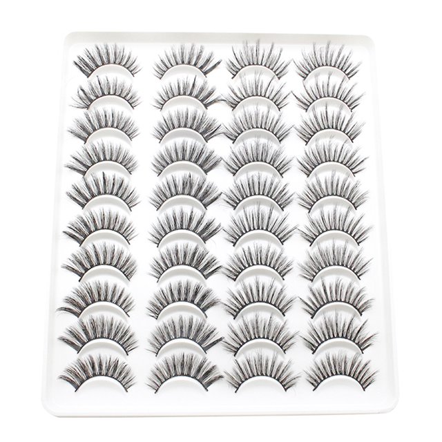 20 pares de pestañas postizas 3D 2 estilos Pestañas postizas mixtas para maquillaje de ojos Pesta CACAGOO Pestañas postizas