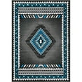 thumbnail image 2 of HR HANDCRAFT RUGS HR Traditional Southwestern Area Rugs Turquoise Gray and Black 7'8" X 10', 2 of 5