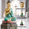 thumbnail image 3 of Accent Collection Petite Statue Buddha, 9 Pouces Polyresine Vert Or Décoration Maison, 3 of 6