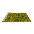 thumbnail image 2 of Ahgly Company Machine Washable Indoor Round Abstract Yellow Contemporary Area Rugs, 4' Round, 2 of 4