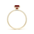thumbnail image 2 of ANGARA Lab Grown 1.25 Ct Oval Ruby Hidden Halo Classic Engagement Ring for Women in 14K Yellow Gold (Size-8x6mm) | July Birthstone, Birthday, Anniversary, Jewelry Gift for Women | Lab-Grown Ruby Ring, 2 of 8
