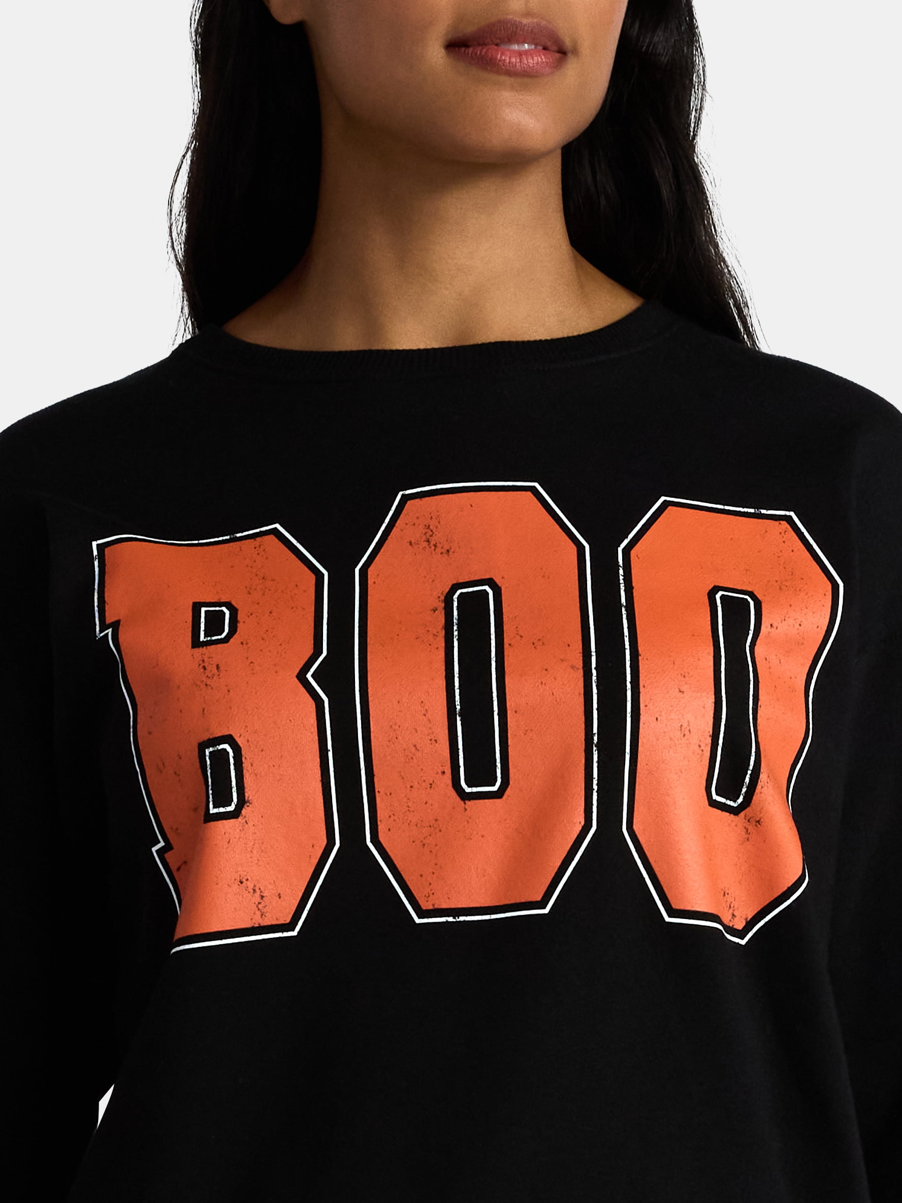 Women's Halloween Boo Graphic Fleece Sweatshirt from Way to Celebrate, Sizes S-XXXL