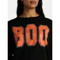 thumbnail image 4 of Women's Halloween Boo Graphic Fleece Sweatshirt from Way to Celebrate, Sizes S-XXXL, 4 of 5