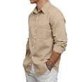 thumbnail image 3 of Clossjun Mens Long Sleeve Button Down Shirts Casual Collared Untucked Shirt Pocket Summer Lightweight T Shirts, 3 of 6