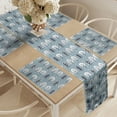 thumbnail image 2 of Ambesonne Forest Table Runner & Placemats, Snowy Trees and Snowflakes, Placemat 4 pcs + Runner 16"x90", Blue Grey, 2 of 2