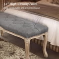 thumbnail image 4 of Dycanpo 45.2"L x 18.3"H French Bedroom Bench Seat Linen Upholstered, Gray, 4 of 7