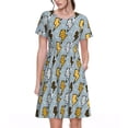 thumbnail image 1 of Disketp Lightning Bolts para Vestido de Manga Corta para Mujeres, Vestidos de Verano para Mujeres, Casual y Holgado para la Playa, 1 of 6