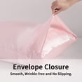 thumbnail image 3 of Kelnaro 2 Pack Satin Pillowcases Queen Size 20"x30", Ultra Silky Soft Breathable Pillow Cases, Hair & Skin Friendly, Light Pink, 3 of 5
