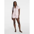 thumbnail image 2 of Joyspun Women's Dreamy Soft Collection Notch Collar Top and Shorts Pajama Set, 2-Piece, Sizes XS-3X, 2 of 7
