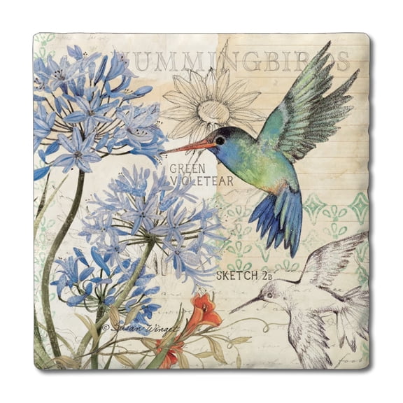 Thirstystone Hummingbird Study 4-Pack Tumbled Tile Coasters