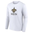 thumbnail image 2 of Men's White New Orleans Saints Logo Team Lockup Long Sleeve T-Shirt, 2 of 3