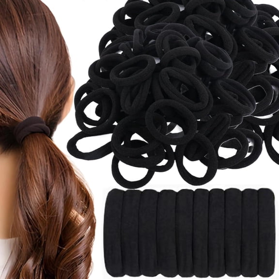 Seamless Nylon Hair Ties Thickened Elastic Hair Bands No Slip Hair Accessories for Women Ponytails Hairstyles Black Scrunchies Bulk Set 40 PCS