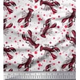 thumbnail image 1 of Tissu de Rayonne Pomme Point & Homard Océan Tissu Imprimé par la Cour 42 Pouces de Large, 1 of 3
