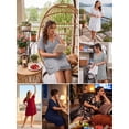 thumbnail image 5 of SHOWMALL Women's Plus Size Nightgown Short Sleeve Sleepwear Floral Pajama Dress Comfy Sleepshirts Casual Loungewear with Pockets, Size 2X, 5 of 8