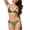 Green, variant on Women's Summer Solid Color Plunge Halter Backless Tie Side Bikini Swimsuit Set w/ Wave Pattern, Polyester Swimsuit for Women Plus Size S-XL