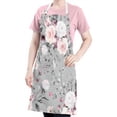 thumbnail image 5 of Pioneer Flower Floral Print Pattern Apron-Garden Aprons for Women with Pockets-Cotton Linen Waterproof Kitchen Cooking Gardening Aprons Adjustable for Kitchen,Cooking,BBQ and Salon 33x27 Inch, 5 of 7
