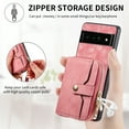thumbnail image 4 of for Google Pixel 6 Pro Wallet Case, Crossbody Phone Purse with Card Holder for Women, Zipper PU Leather Carrying Cover Gift with Shoulder Strap Kickstand Anti-drop for Google Pixel 6 Pro - Pink, 4 of 10