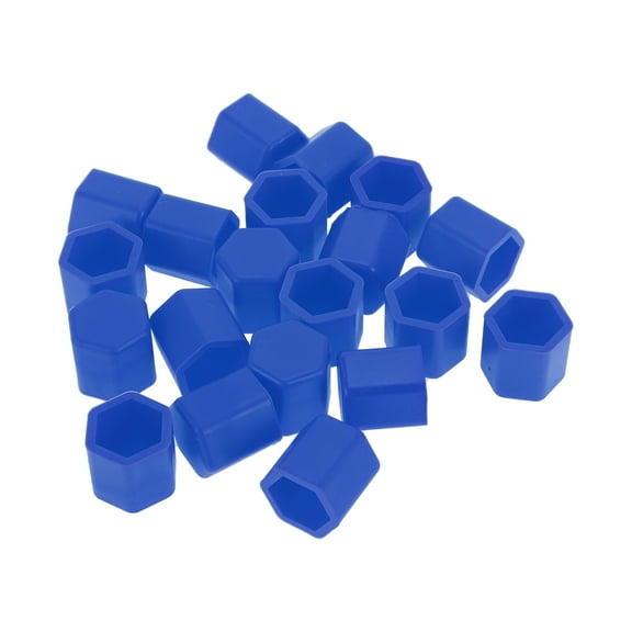 Unique Bargains 20 Pcs Wheel Lug Nut Bolt Rims Tire Nut Screws Dust Cap Cover Nut Protection Silicone Fluorescent Blue 2.2x15x20mm
