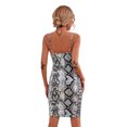 thumbnail image 4 of VISgogo Mini vestido ajustado para mujer, correa de espagueti sin mangas con estampado de leopardo/piel de serpiente VISgogo moda, 4 of 6