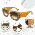 thumbnail image 5 of FEISEDY Oversized Square Sunglasses for Women Men Thick Frame Shades B4074, 5 of 17