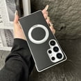 thumbnail image 2 of Magnetic Stand Case for Samsung Galaxy S24 Ultra, Compatible with MagSafe, PU Leather Ultra-Thin Bumper Frameless Borderless Minimalist Design Shockproof Cover with Kickstand for Men Women,Blackwhite, 2 of 6