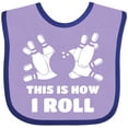 thumbnail image 3 of Inktastic How I Roll Bowling Boys or Girls Baby Bib, 3 of 4